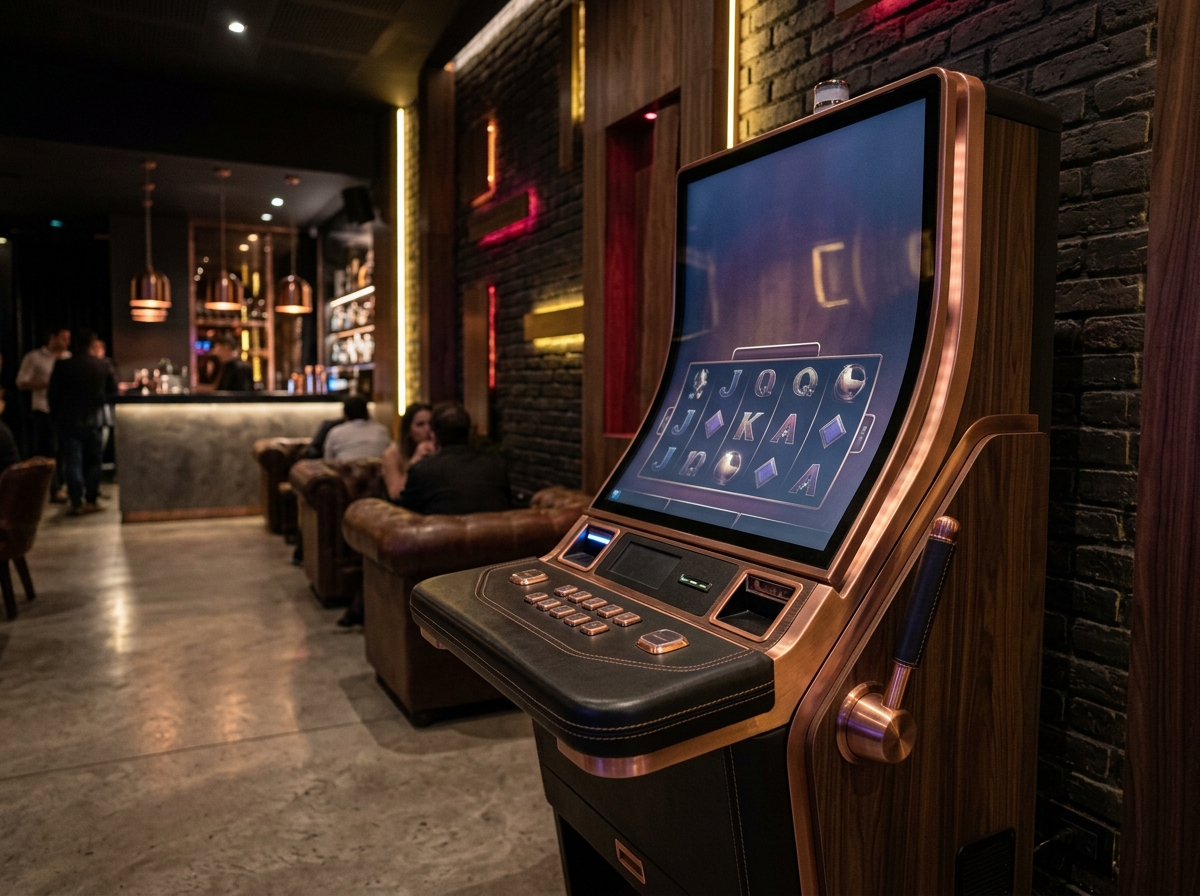 Generic feature-based physical slot machine with a large screen